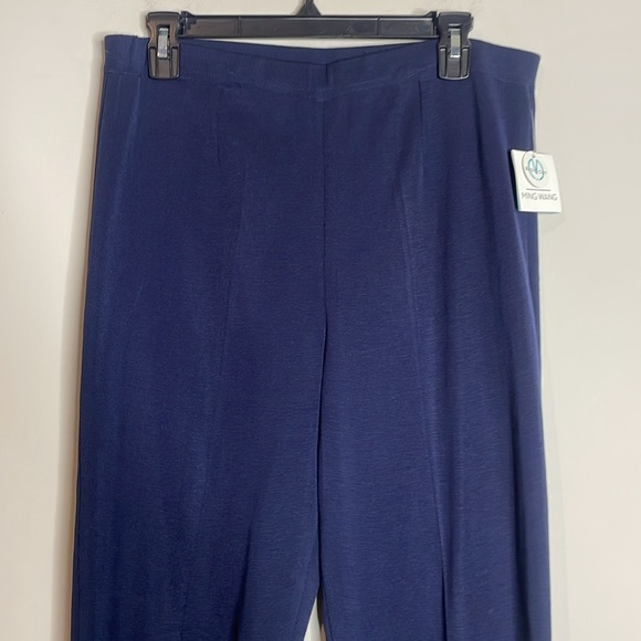 SOLD Ming Wang | Women’s Navy Blue Basic Cut Pants Size Large NWT - Picture 2 of 7